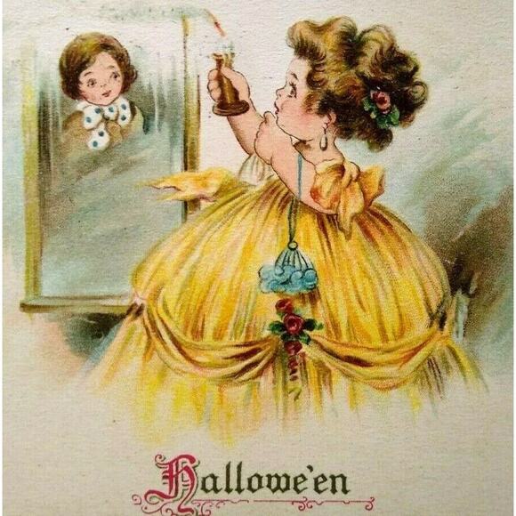 Victorian Halloween Postcard Tucks 803 Children Original 1914 Providence RI - Picture 1 of 4